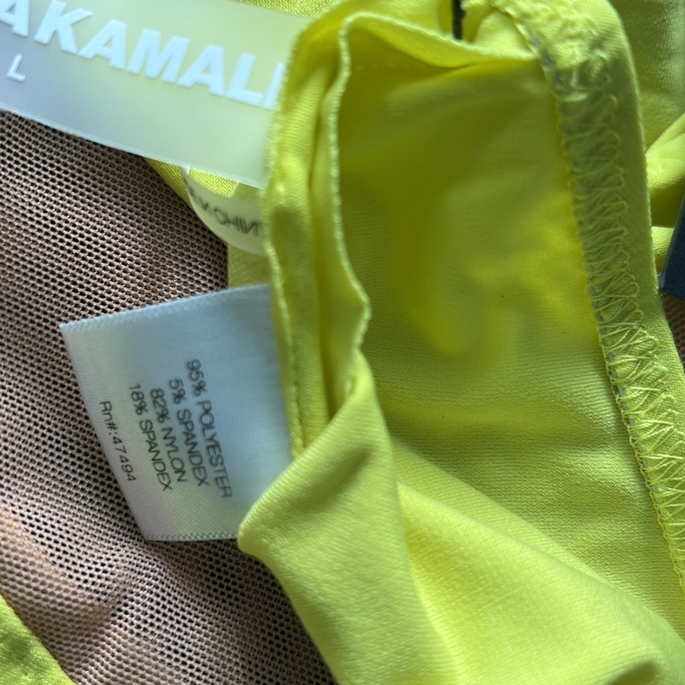 $265 NORMA KAMALI Snake Mesh One-Shoulder Swimsuit Bodysuit Nude Yellow XXS - Picture 12 of 16